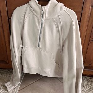 Lululemon oversized scuba half zip white opal